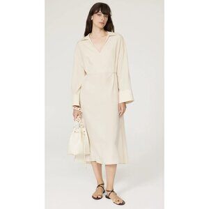 Samsoe Samsoe Emy Long Dress in Brown Rice Size L Lagenlook, Minimal